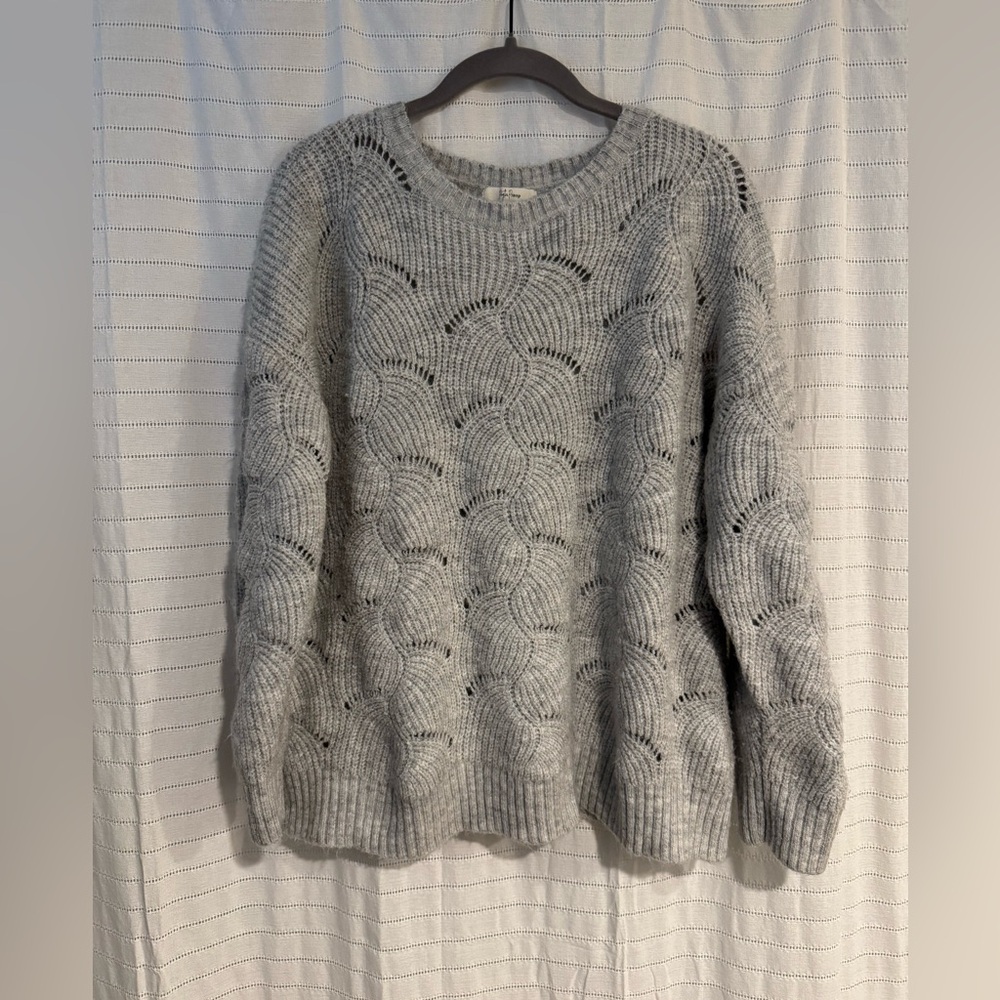Peyton Primrose Gray Women's Crew Neck Sweater Size 1X